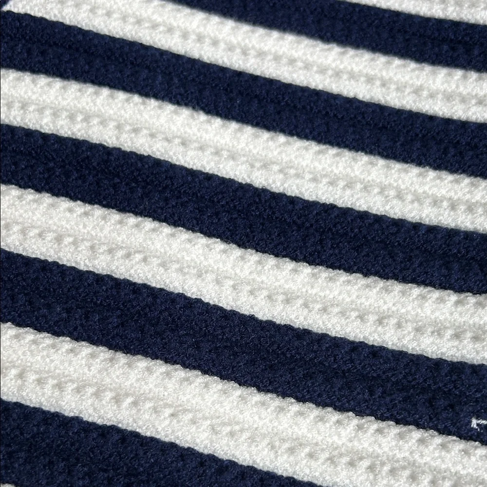 Joie Navy and White Striped Knit Button Front Vest - Picture 7 of 8